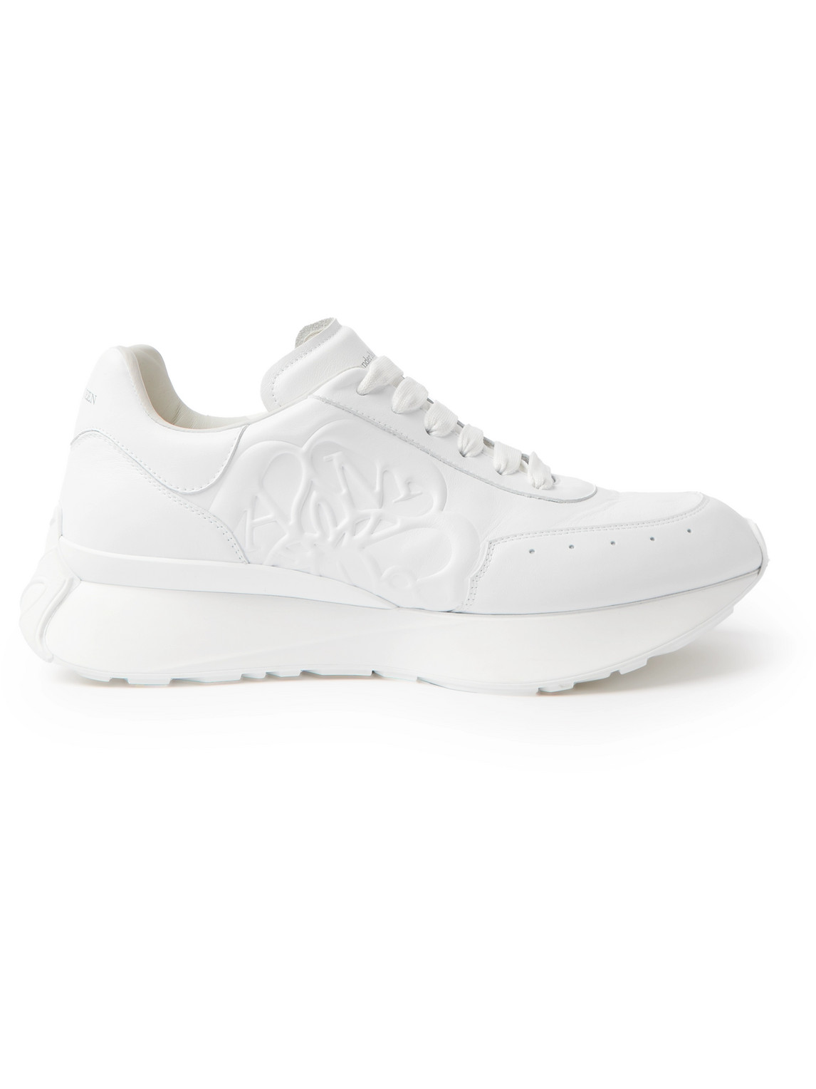 Alexander McQueen - Sprint Runner Exaggerated-Sole Logo-Embossed Leather Sneakers - Men - White - EU 42 von Alexander McQueen