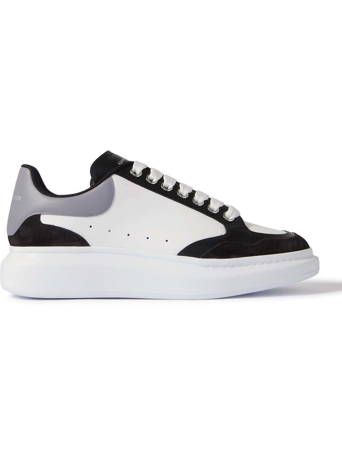 Alexander McQueen - Exaggerated-Sole Suede-Trimmed Leather Sneakers - Men - Black - EU 41 von Alexander McQueen
