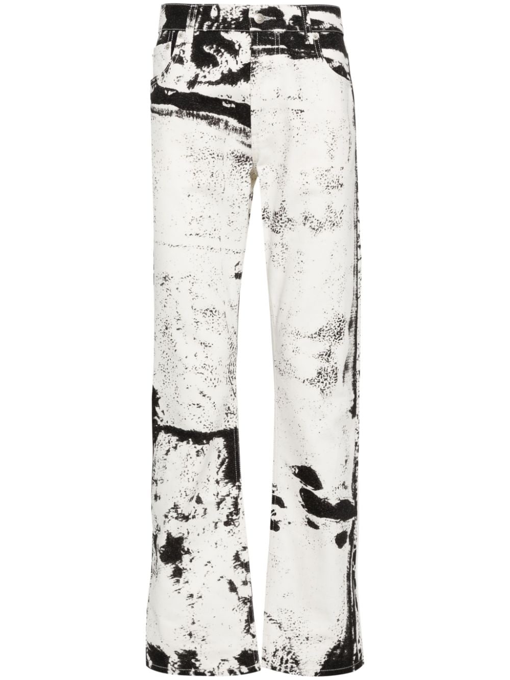 Alexander McQueen Gerade Jeans mit abstraktem Print - Schwarz von Alexander McQueen