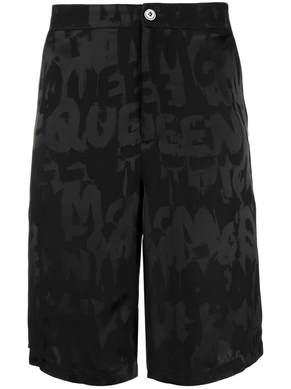 Alexander McQueen Shorts aus Graffiti-Jacquard - Schwarz von Alexander McQueen