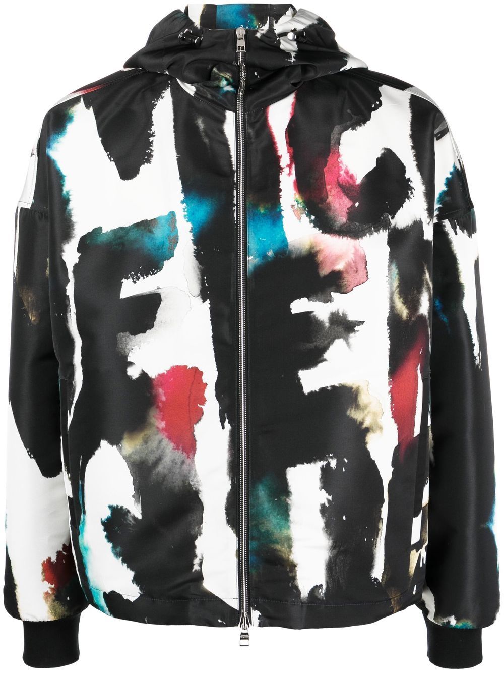 Alexander McQueen Windbreaker mit Graffiti-Print - Schwarz von Alexander McQueen