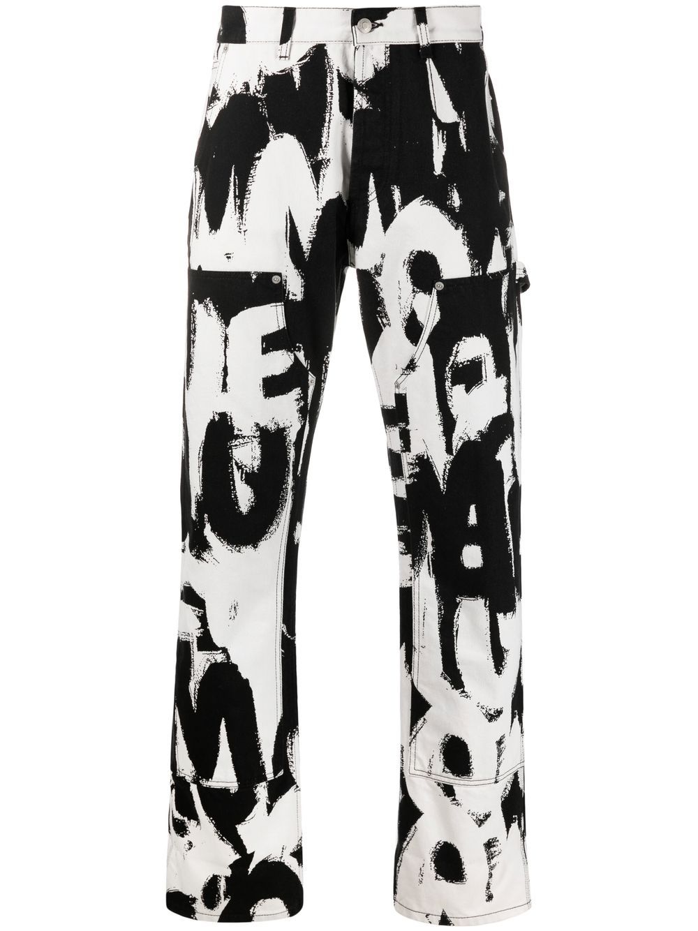 Alexander McQueen Gerade Jeans mit Graffiti-Print - Weiß von Alexander McQueen