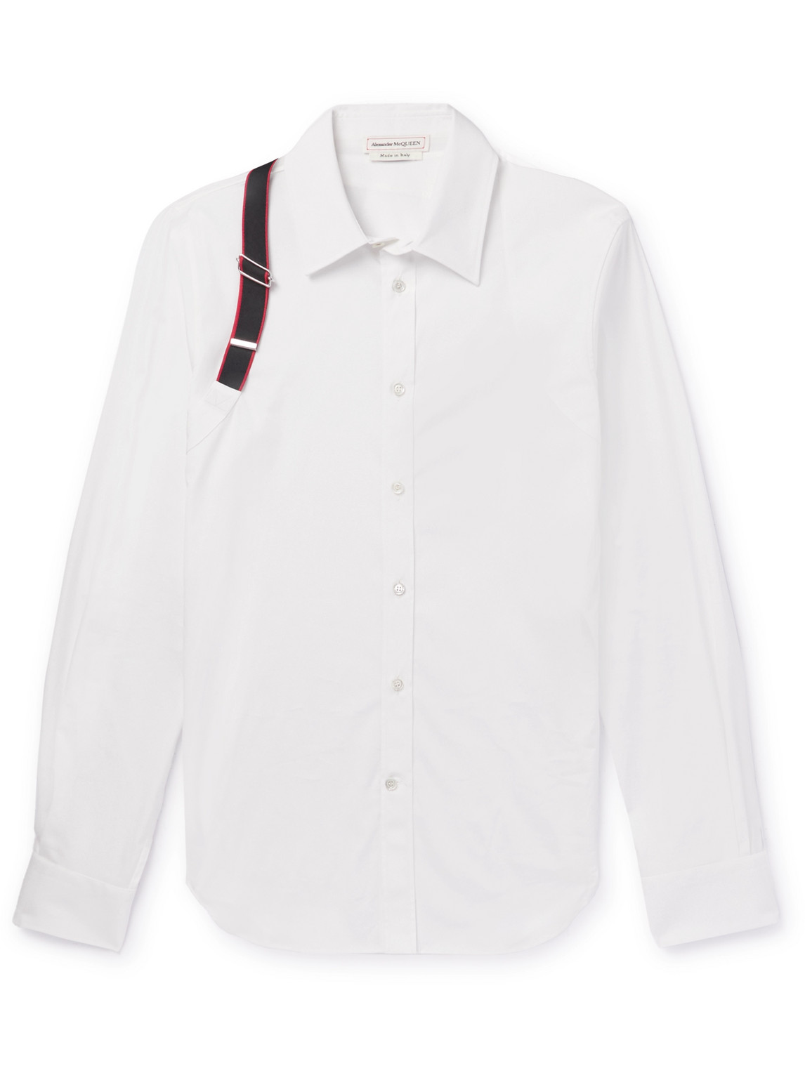 Alexander McQueen - Harness-Detailed Cotton-Blend Shirt - Men - White - UK/US 16.5 von Alexander McQueen