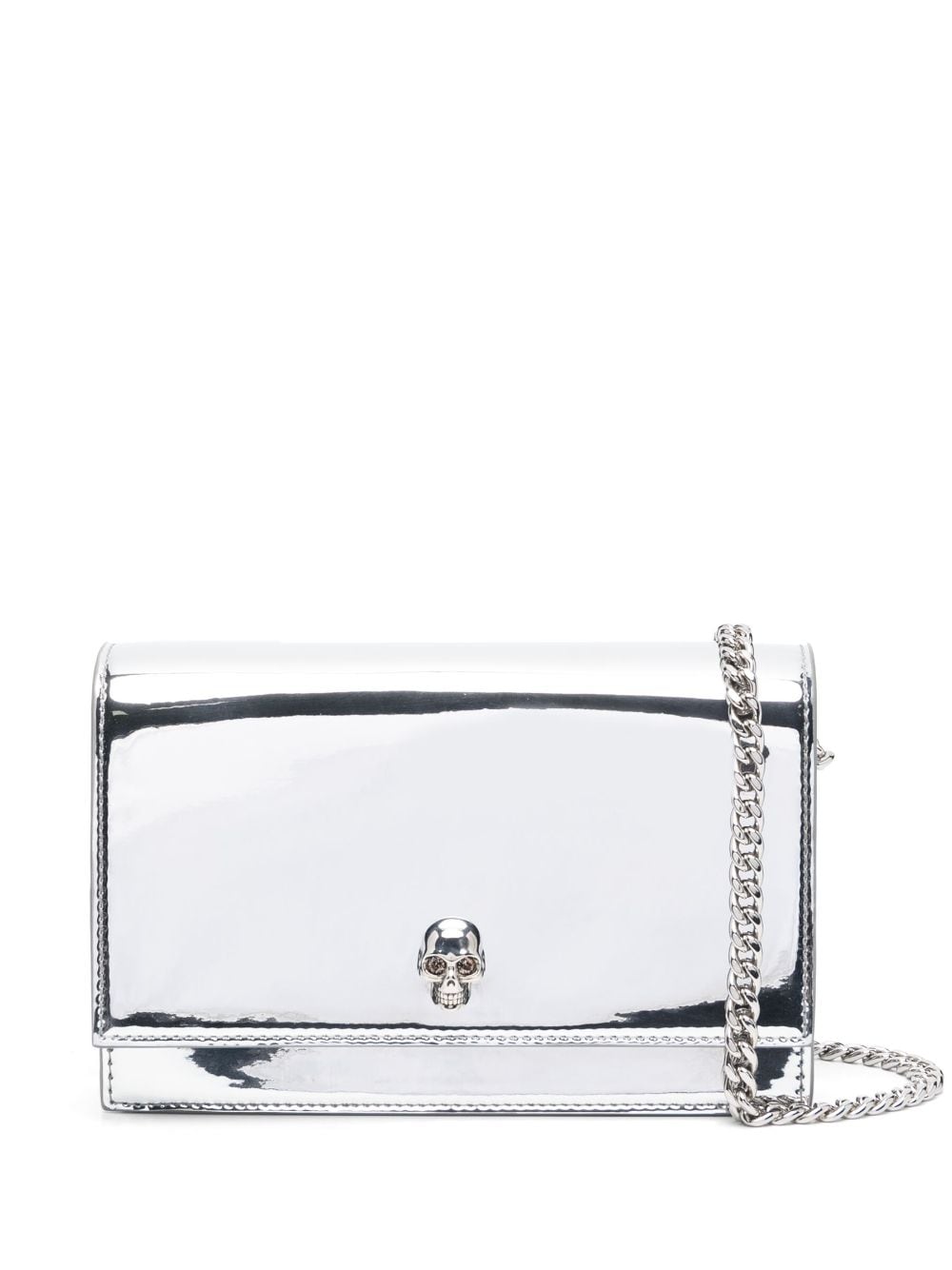 Alexander McQueen Kleine Skull Metallic-Schultertasche - Silber von Alexander McQueen