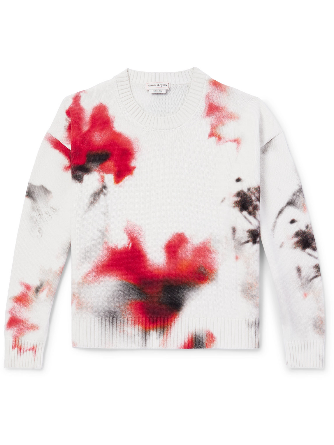 Alexander McQueen - Printed Cotton Sweater - Men - White - M von Alexander McQueen