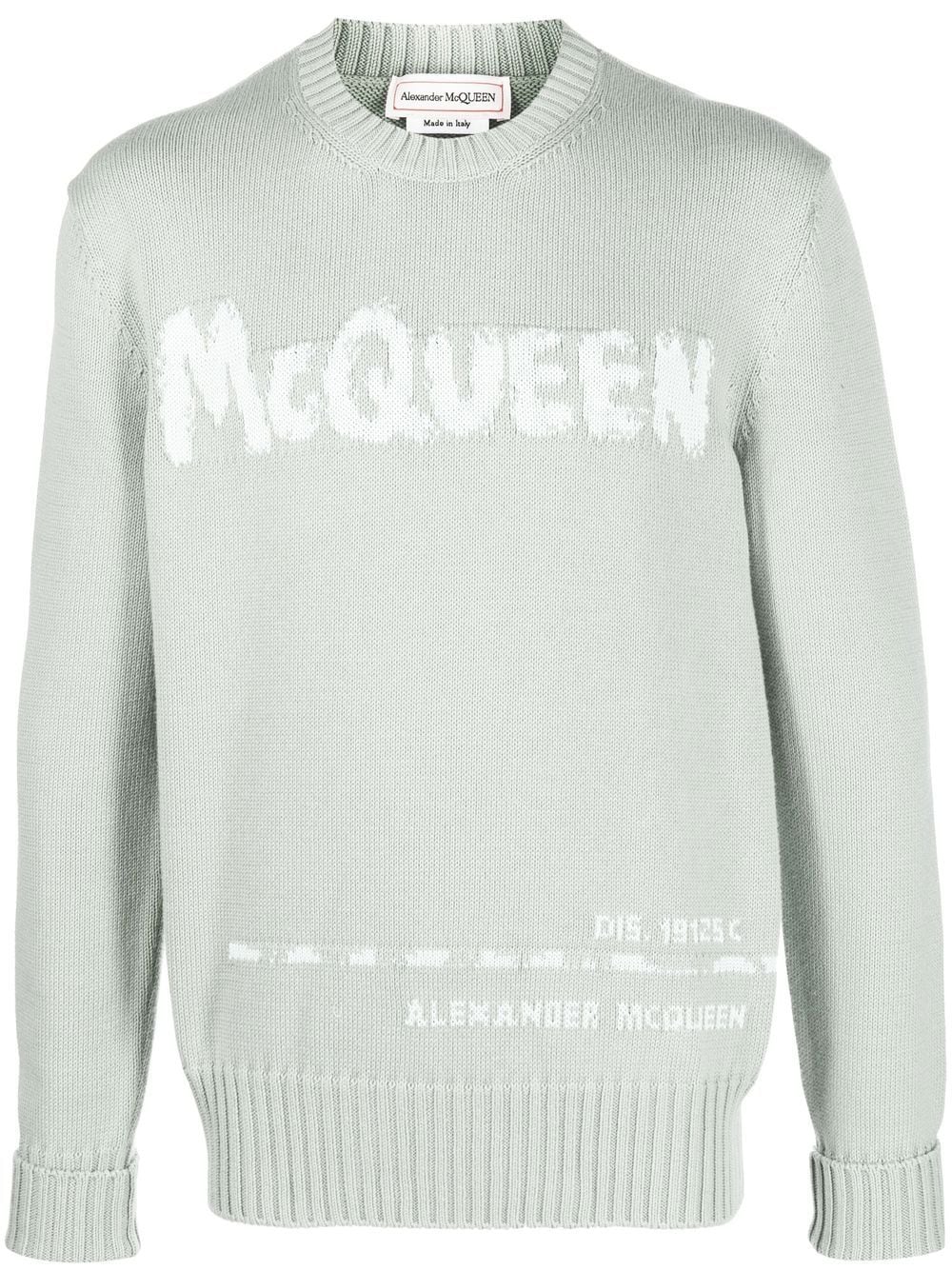 Alexander McQueen Pullover mit Intarsien-Logo - Grün von Alexander McQueen
