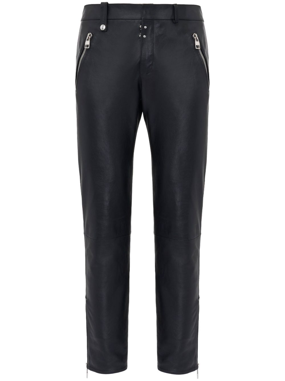 Alexander McQueen Schmale Cropped-Hose aus Leder - Schwarz von Alexander McQueen