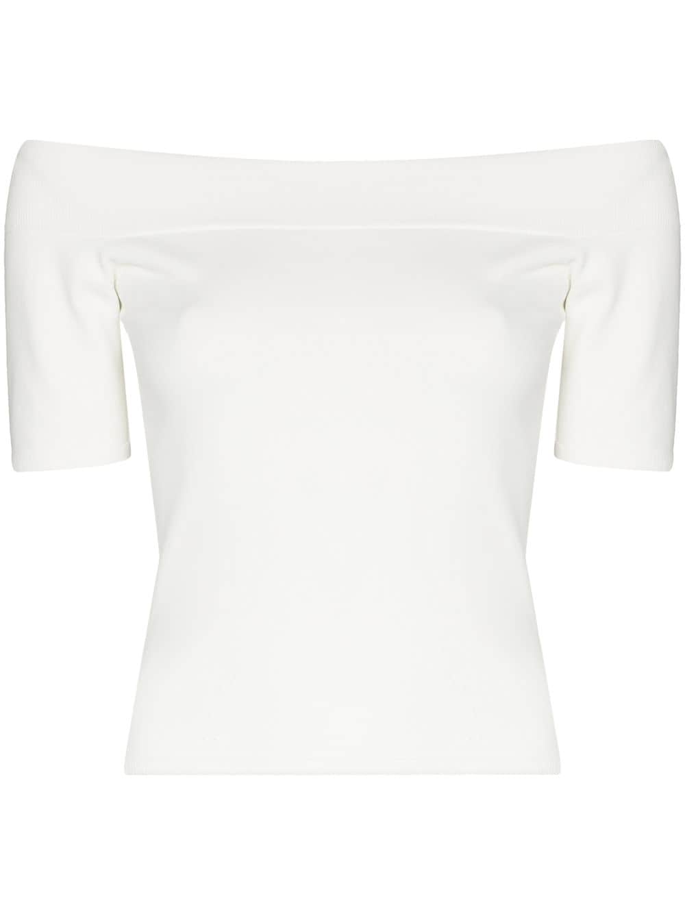 Alexander McQueen Schulterfreies T-Shirt - Weiß von Alexander McQueen