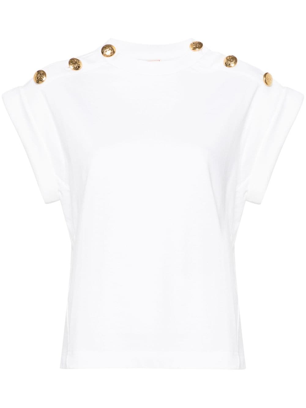 Alexander McQueen Seal T-Shirt mit Zierknöpfen - Weiß von Alexander McQueen