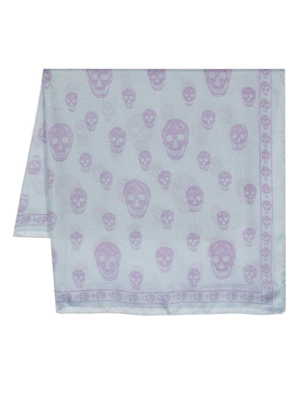 Alexander McQueen Seidenschal mit Totenkopf-Print - Blau von Alexander McQueen