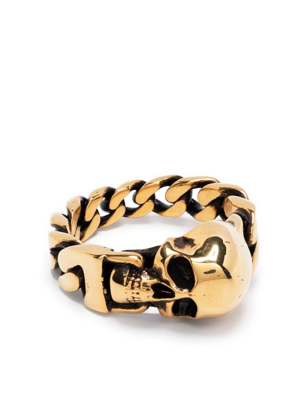 Alexander McQueen Ring im Kettendesign mit Totenkopf - Gold von Alexander McQueen