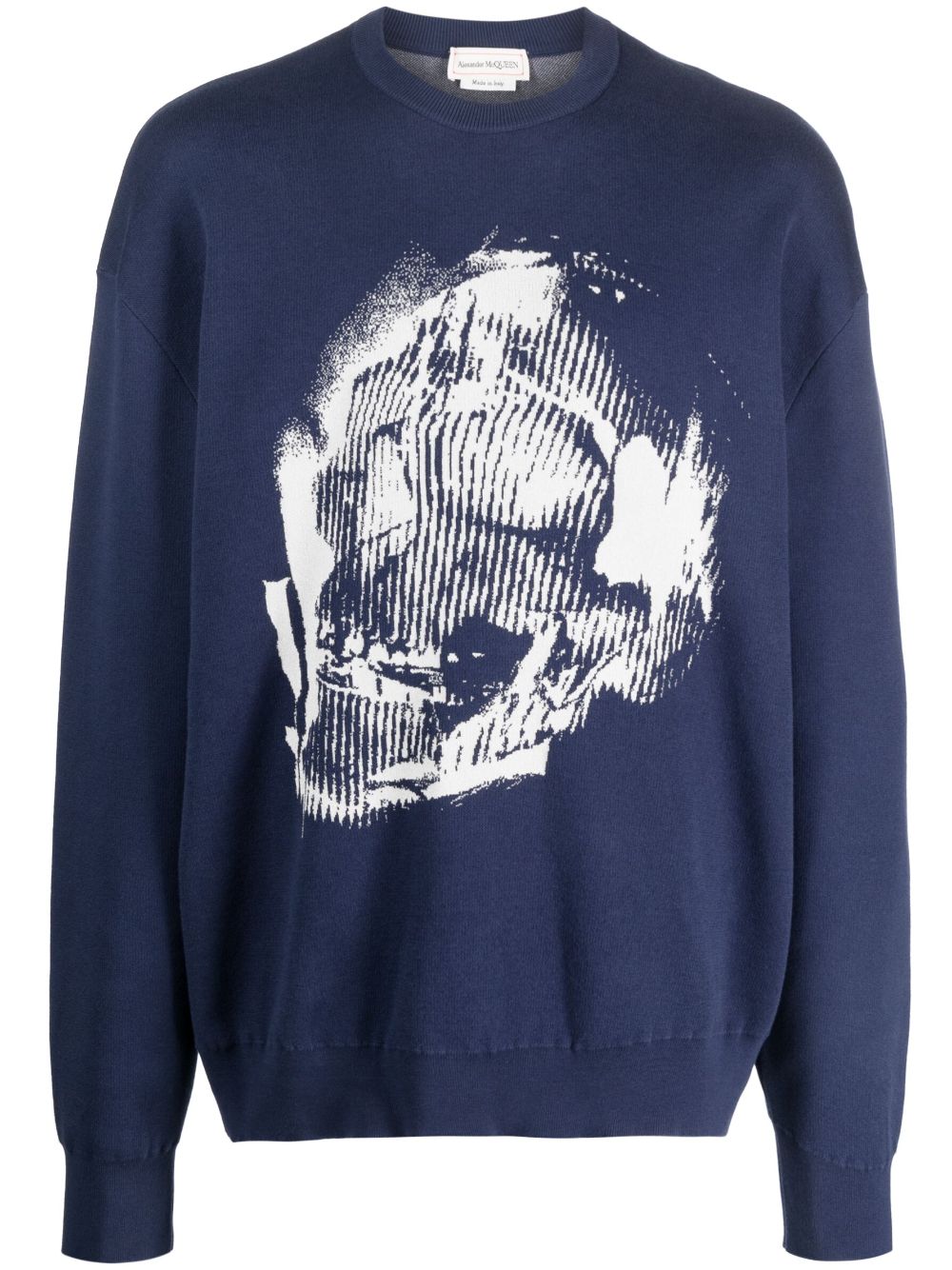 Alexander McQueen Jacquard-Pullover mit Totenkopf - Blau von Alexander McQueen