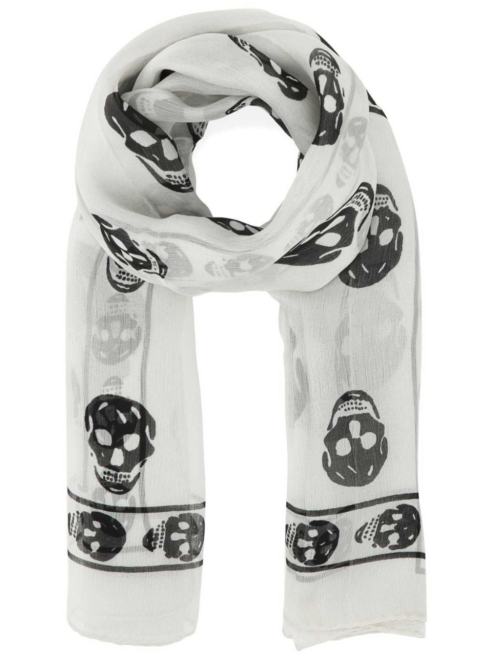 Alexander McQueen Schal mit Totenkopf - Weiß von Alexander McQueen