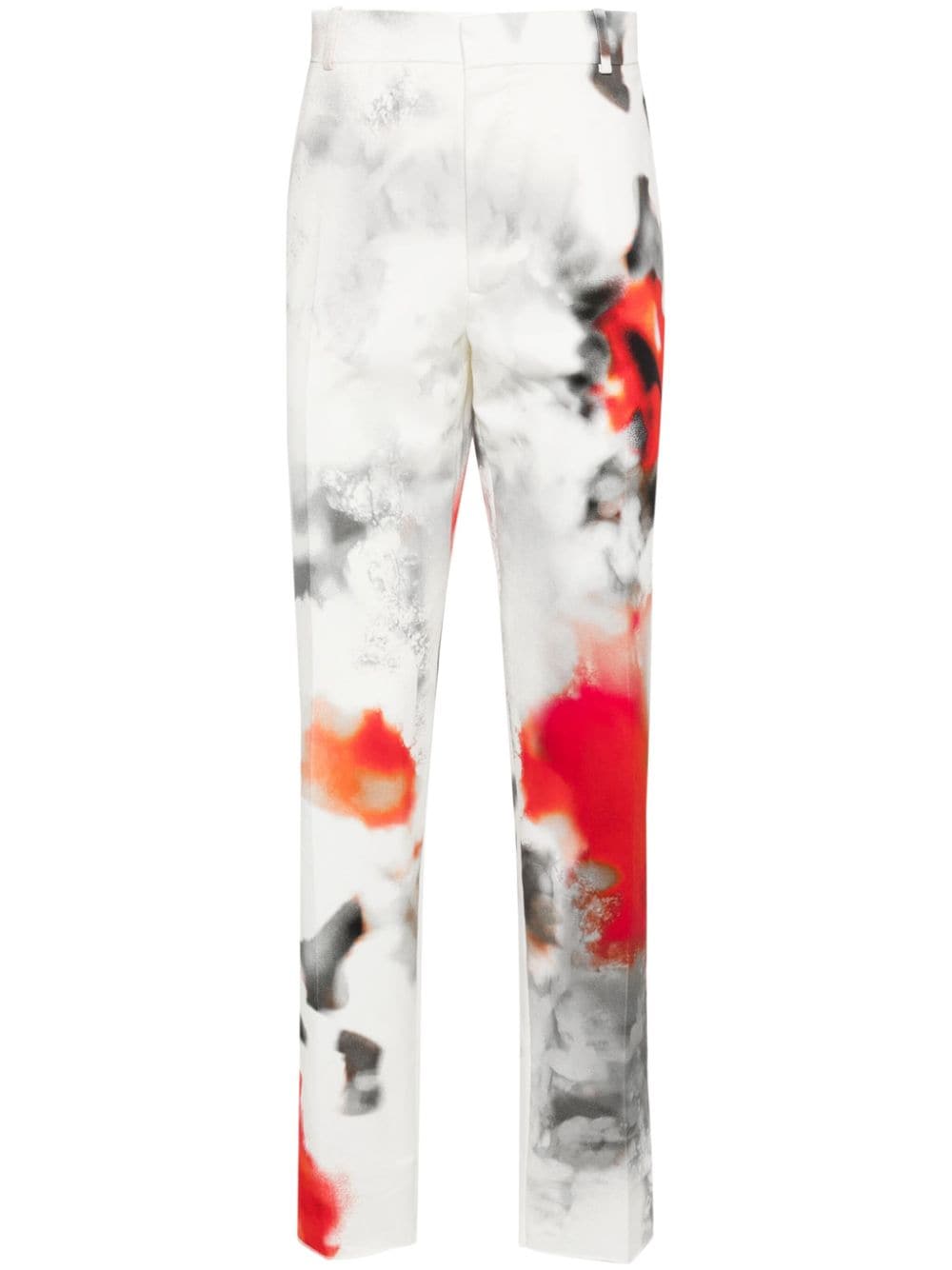 Alexander McQueen Slim-Fit-Hose mit Fleck-Print - Weiß von Alexander McQueen