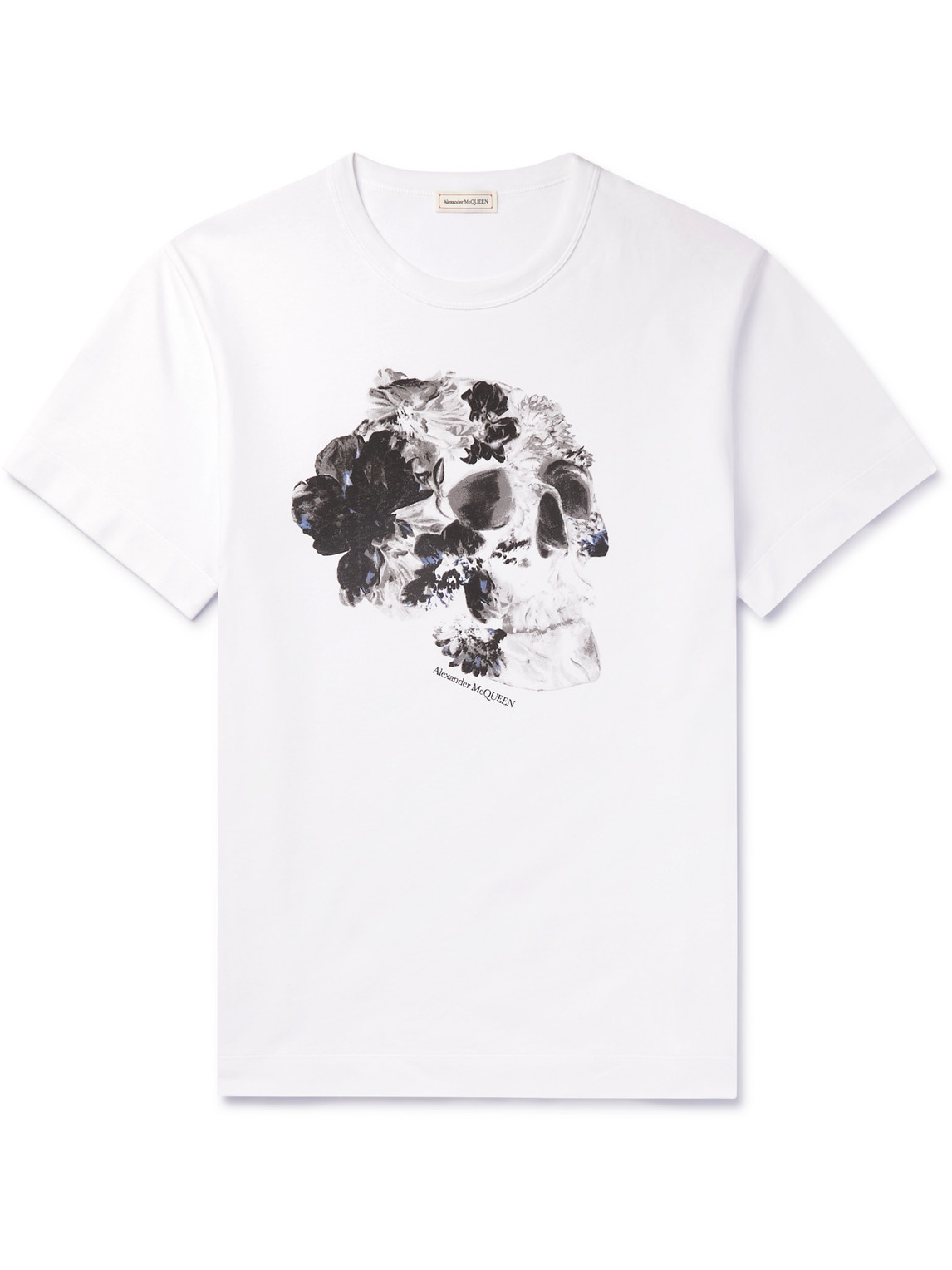 Alexander McQueen - Slim-Fit Logo-Print Cotton-Jersey T-Shirt - Men - White - L von Alexander McQueen