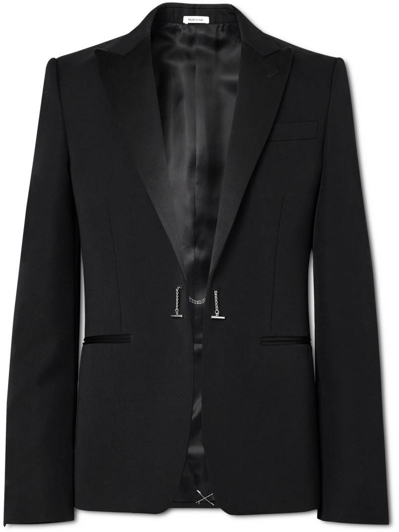 McQueen - Slim-Fit Silk-Trimmed Grain de Poudre Wool Blazer - Men - Black - IT 52 von McQueen