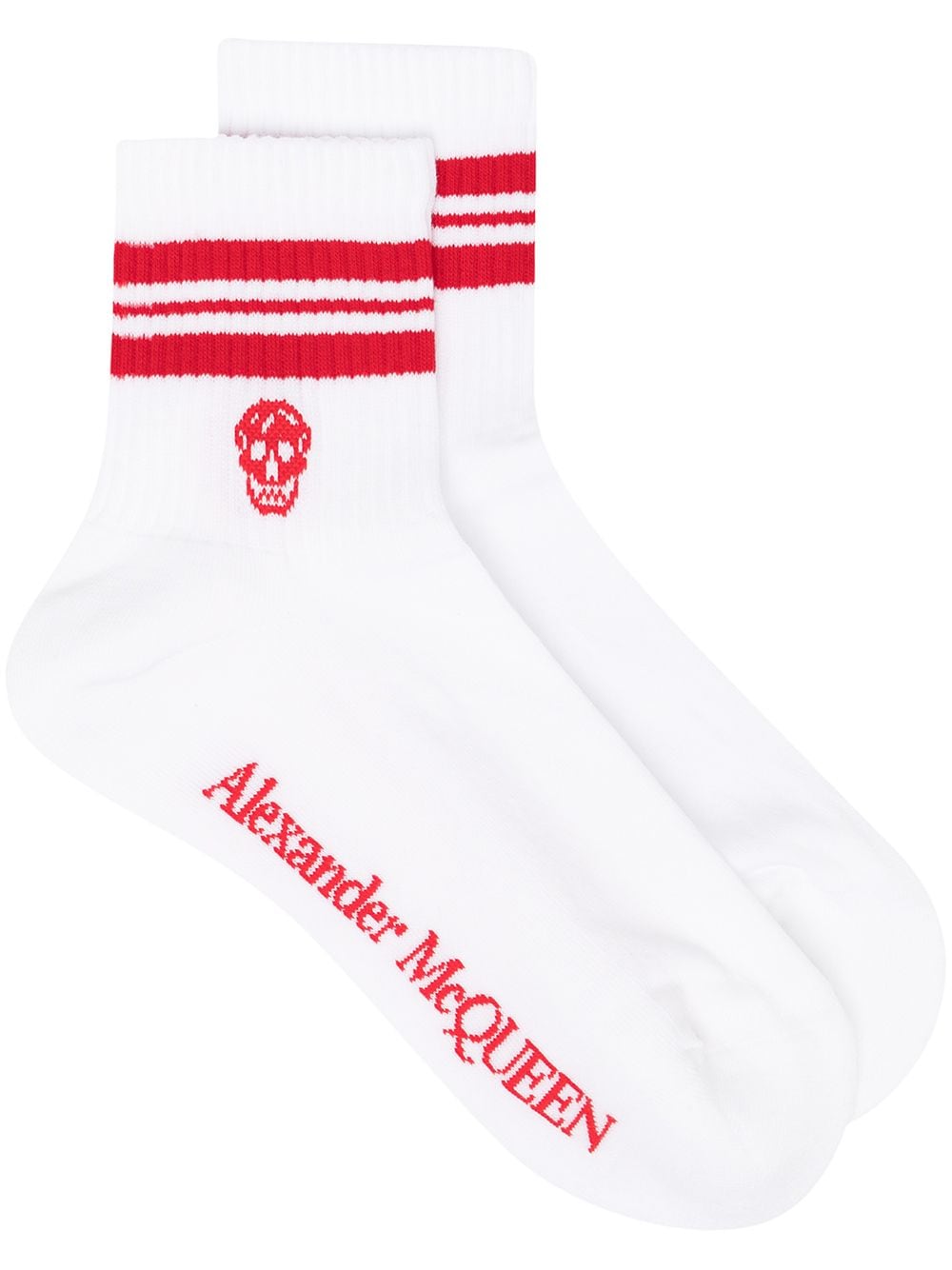 Alexander McQueen Socken mit Streifen - Weiß von Alexander McQueen