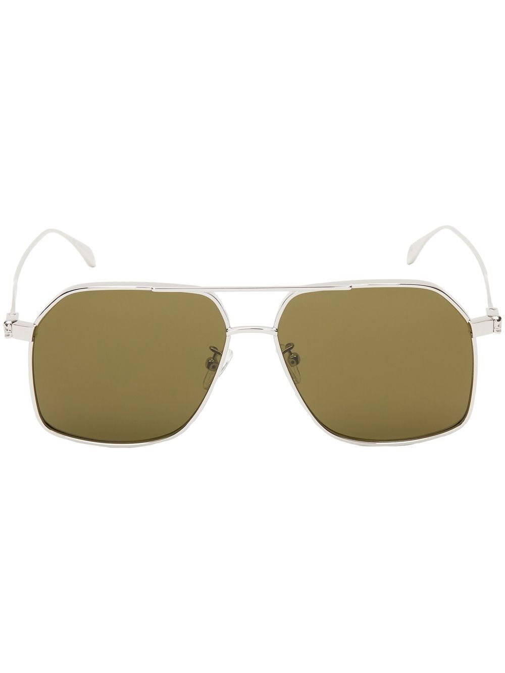 Alexander McQueen Sonnenbrille mit sechseckigem Gestell - Silber von Alexander McQueen