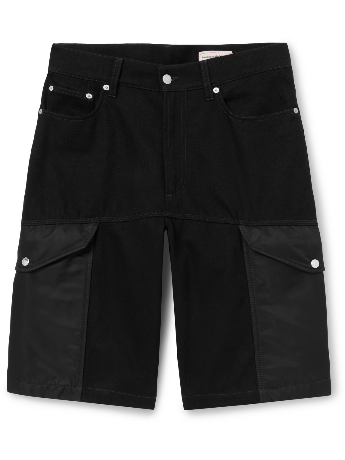 Alexander McQueen - Straight-Leg Shell-Trimmed Denim Cargo Shorts - Men - Black - IT 52 von Alexander McQueen