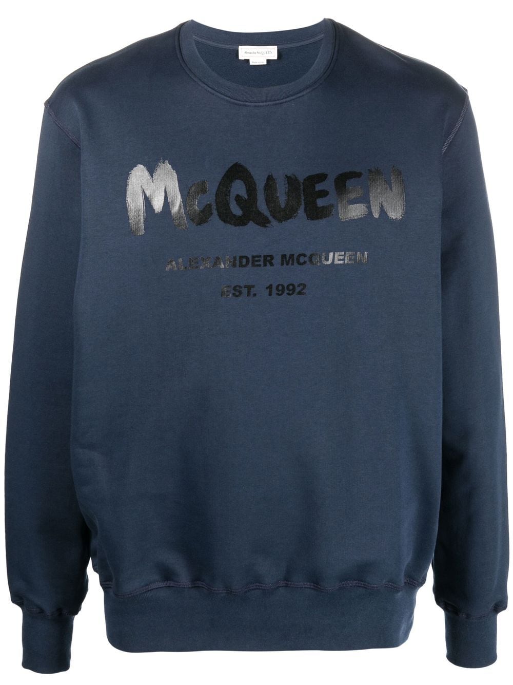 Alexander McQueen Sweatshirt mit Graffiti-Print - Blau von Alexander McQueen