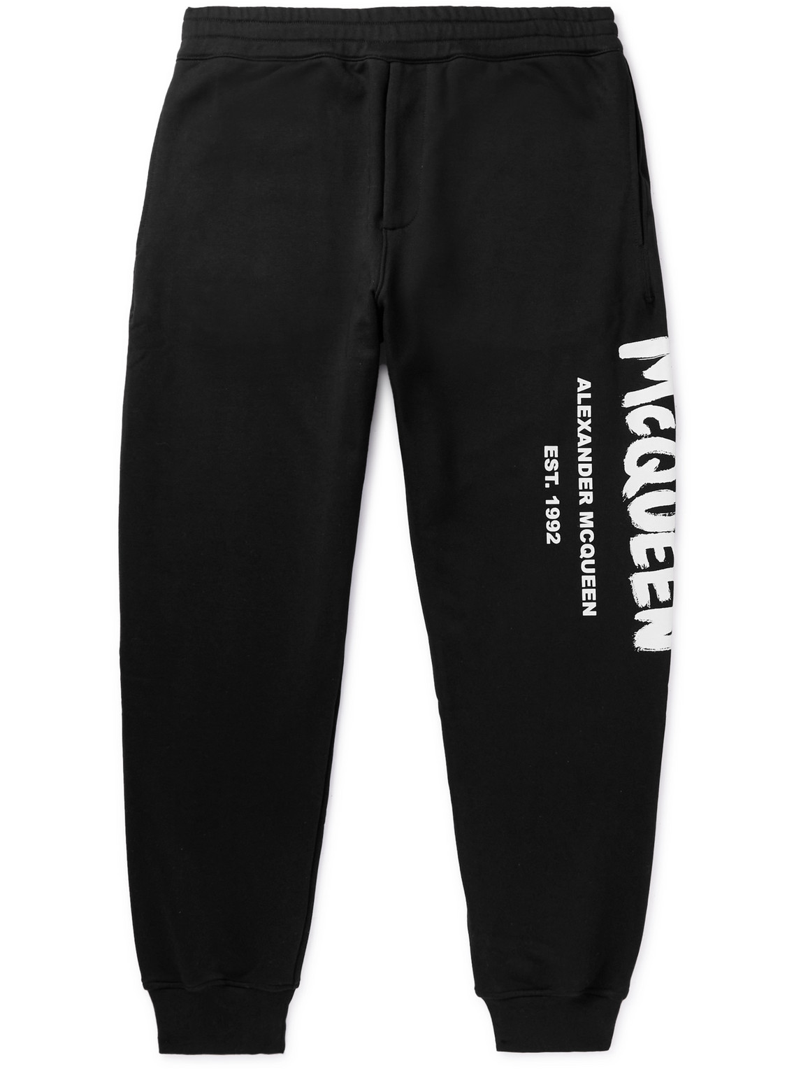 Alexander McQueen - Tapered Logo-Print Loopback Cotton-Jersey Sweatpants - Men - Black - XL von Alexander McQueen