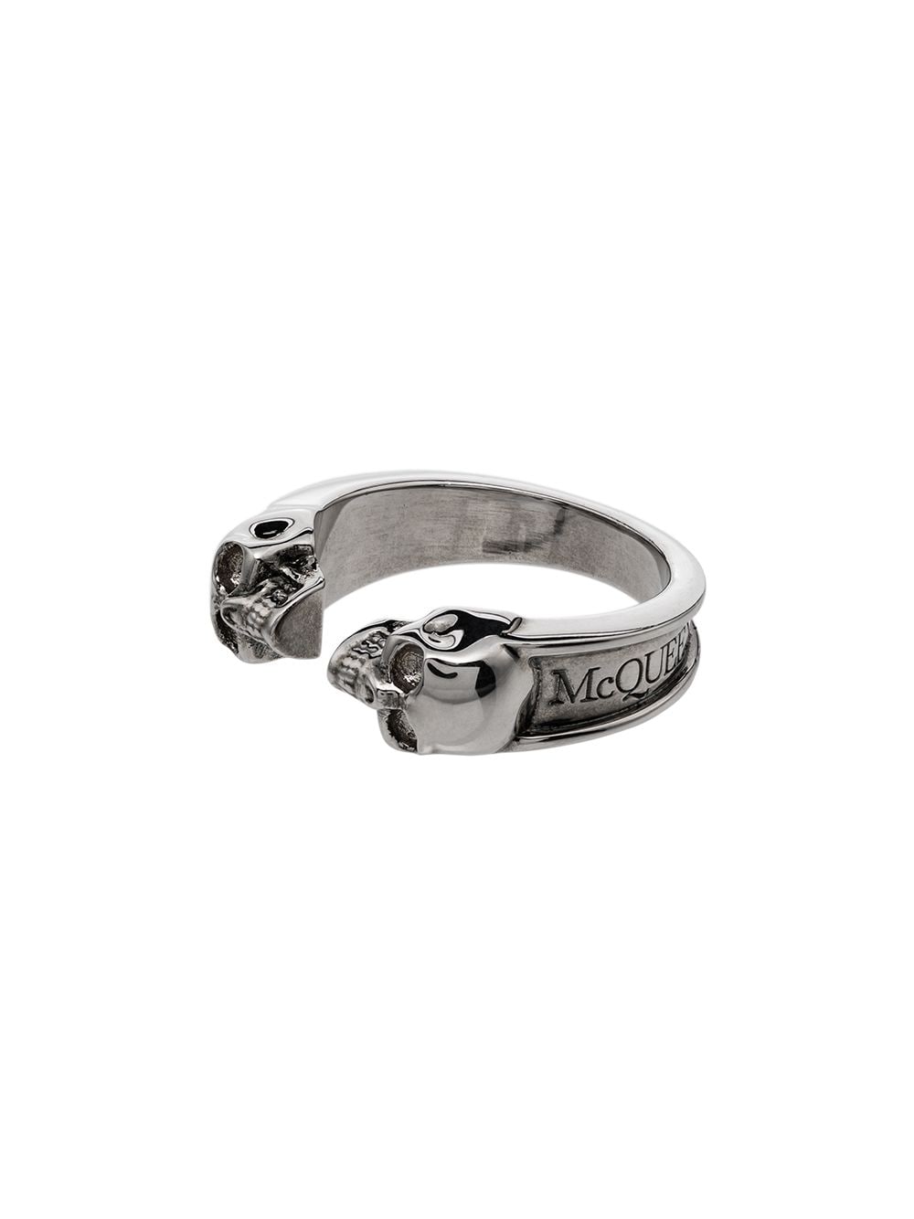 Alexander McQueen Ring mit zwei Totenköpfen - Silber von Alexander McQueen
