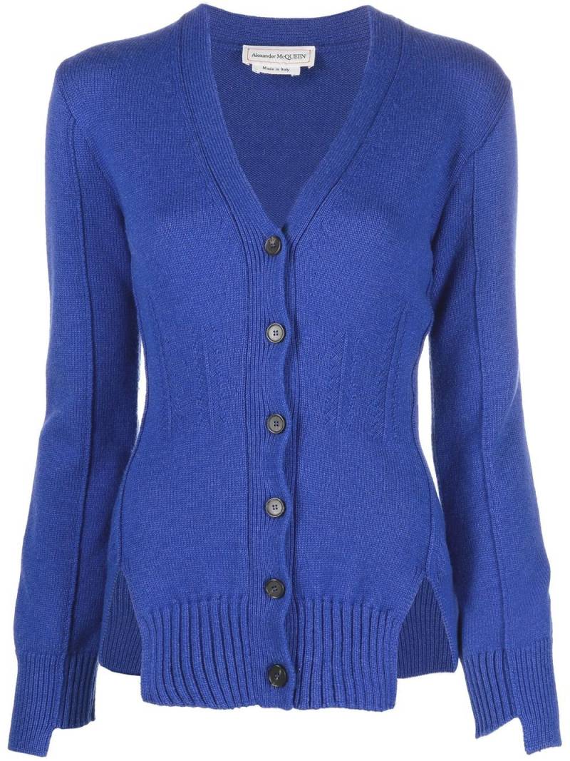 Alexander McQueen Kaschmircardigan mit V-Ausschnitt - Blau von Alexander McQueen