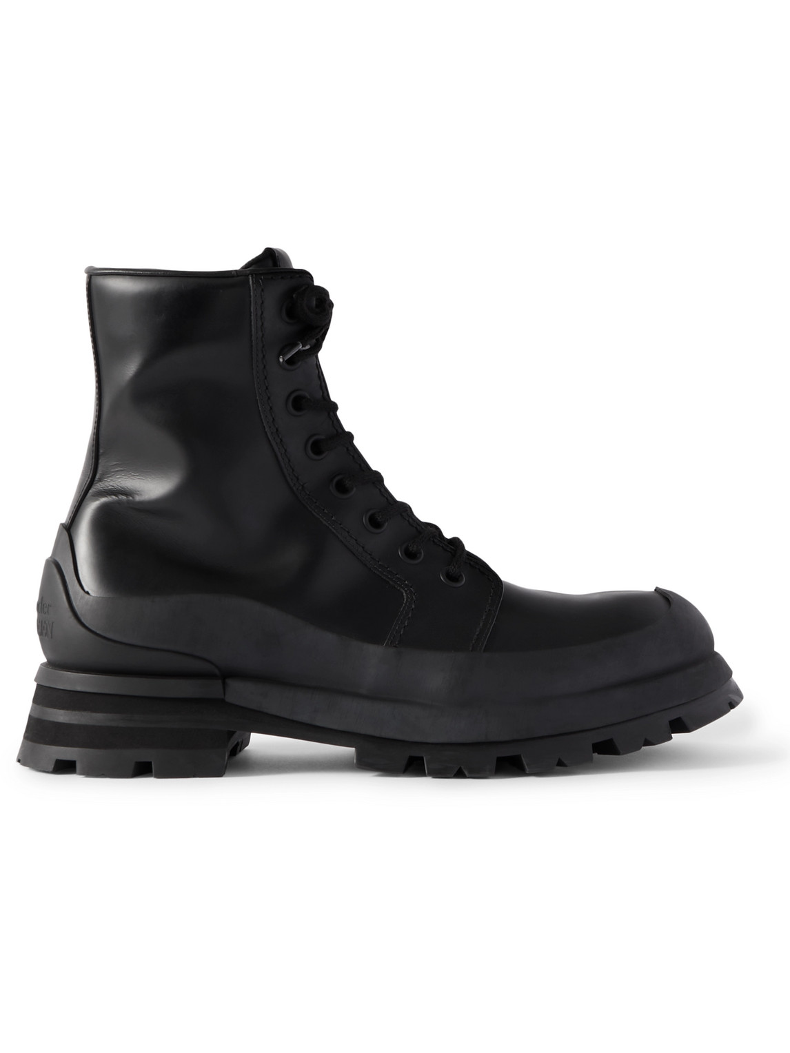 Alexander McQueen - Wander Rubber-Trimmed Leather Boots - Men - Black - EU 42 von Alexander McQueen