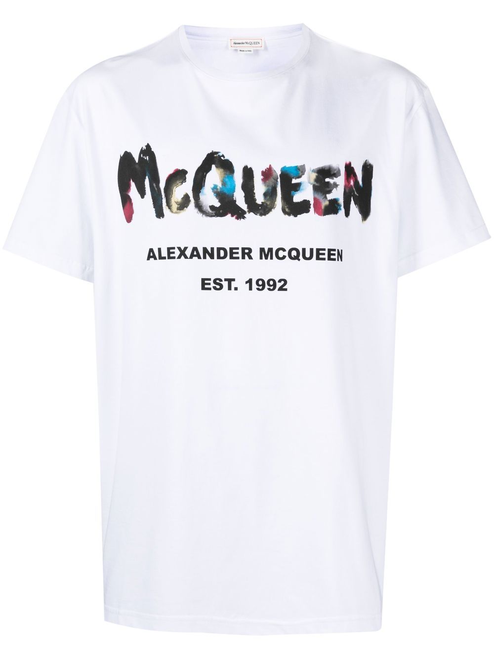 Alexander McQueen T-Shirt mit Aquarell-Print - Weiß von Alexander McQueen