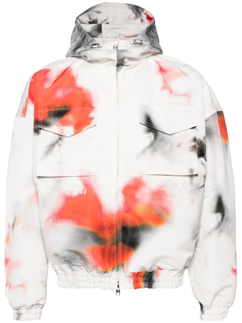 Alexander McQueen Obscured Flower Windbreaker mit Kapuze - Nude von Alexander McQueen