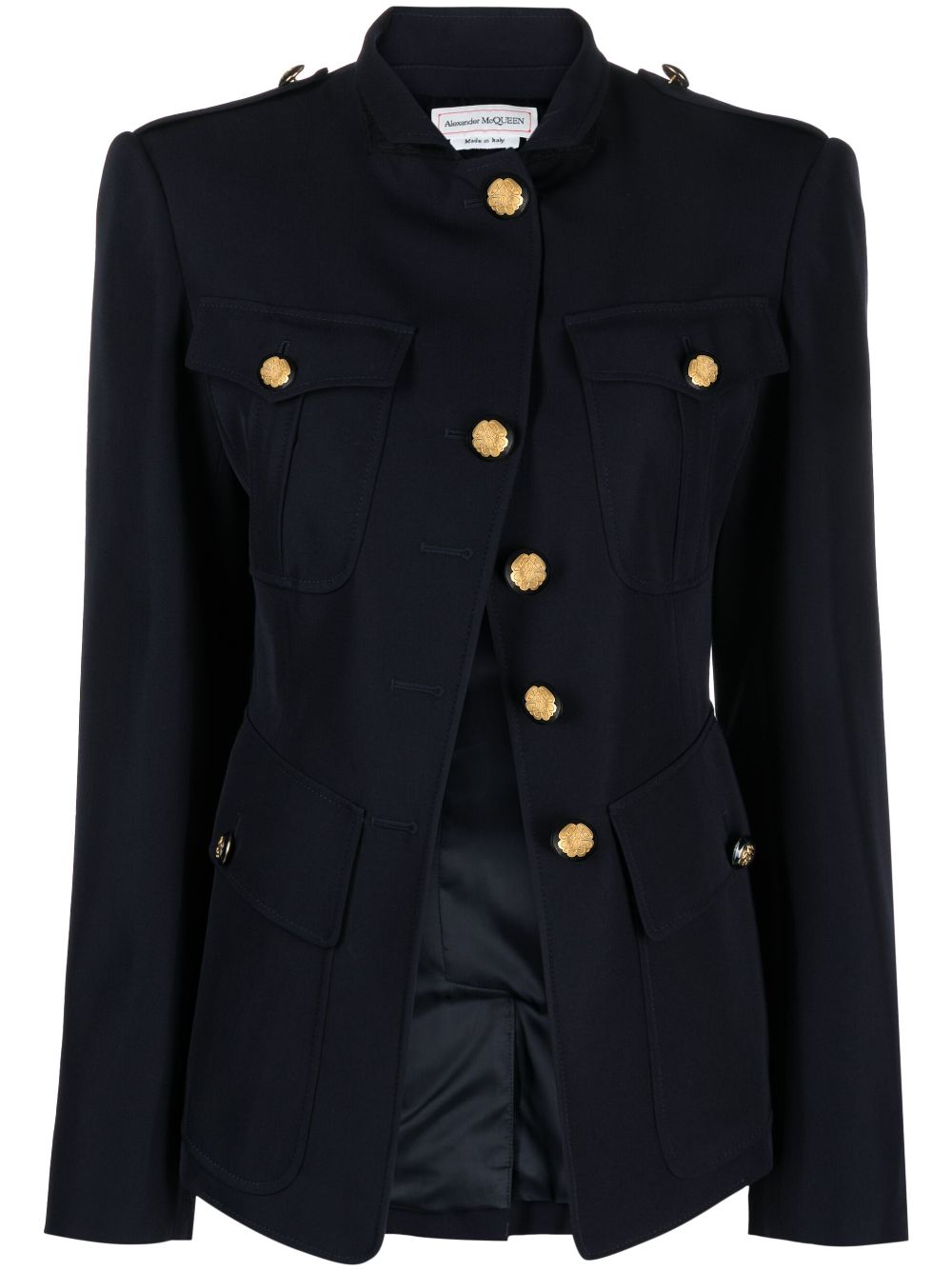 Alexander McQueen Asymmetrische Military-Jacke - Blau von Alexander McQueen