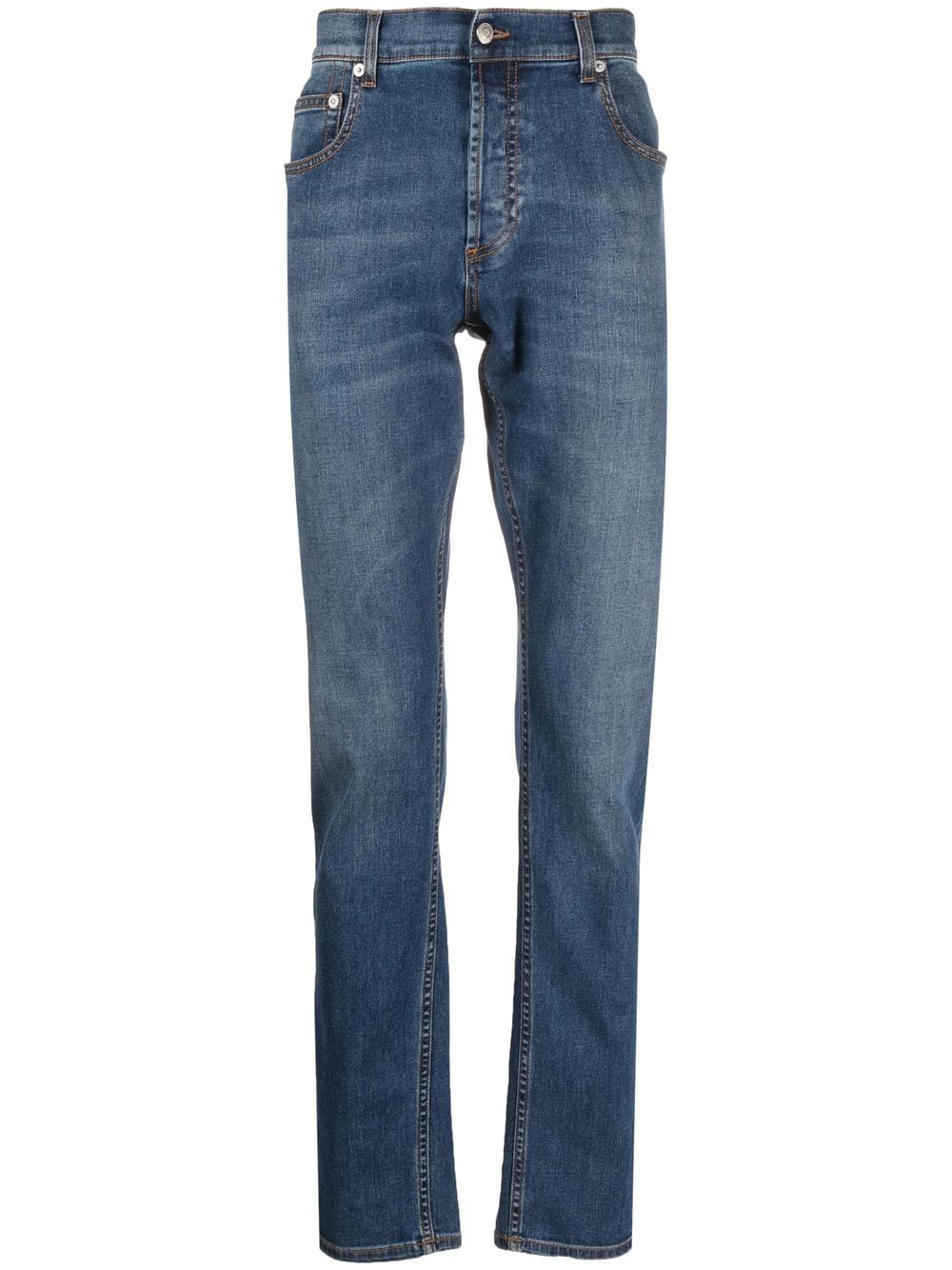 Alexander McQueen Slim-Fit-Jeans mit Logo-Stickerei - Blau von Alexander McQueen