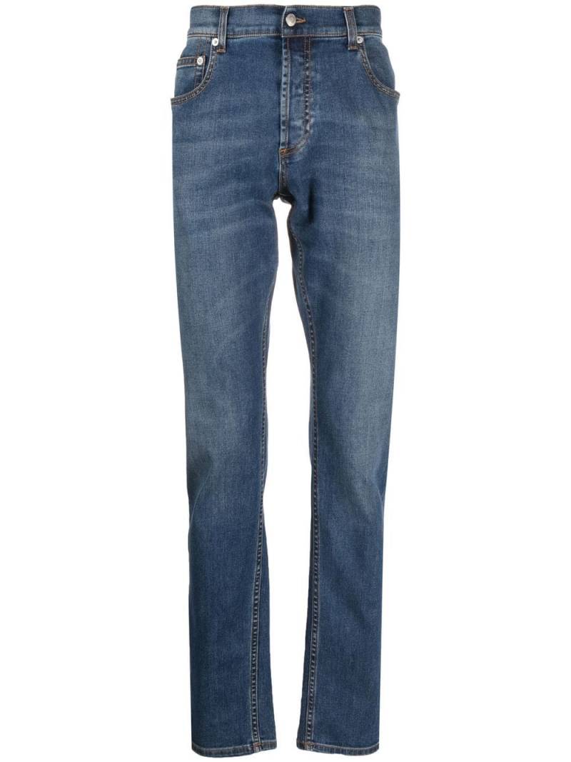 Alexander McQueen Slim-Fit-Jeans mit Logo-Stickerei - Blau von Alexander McQueen