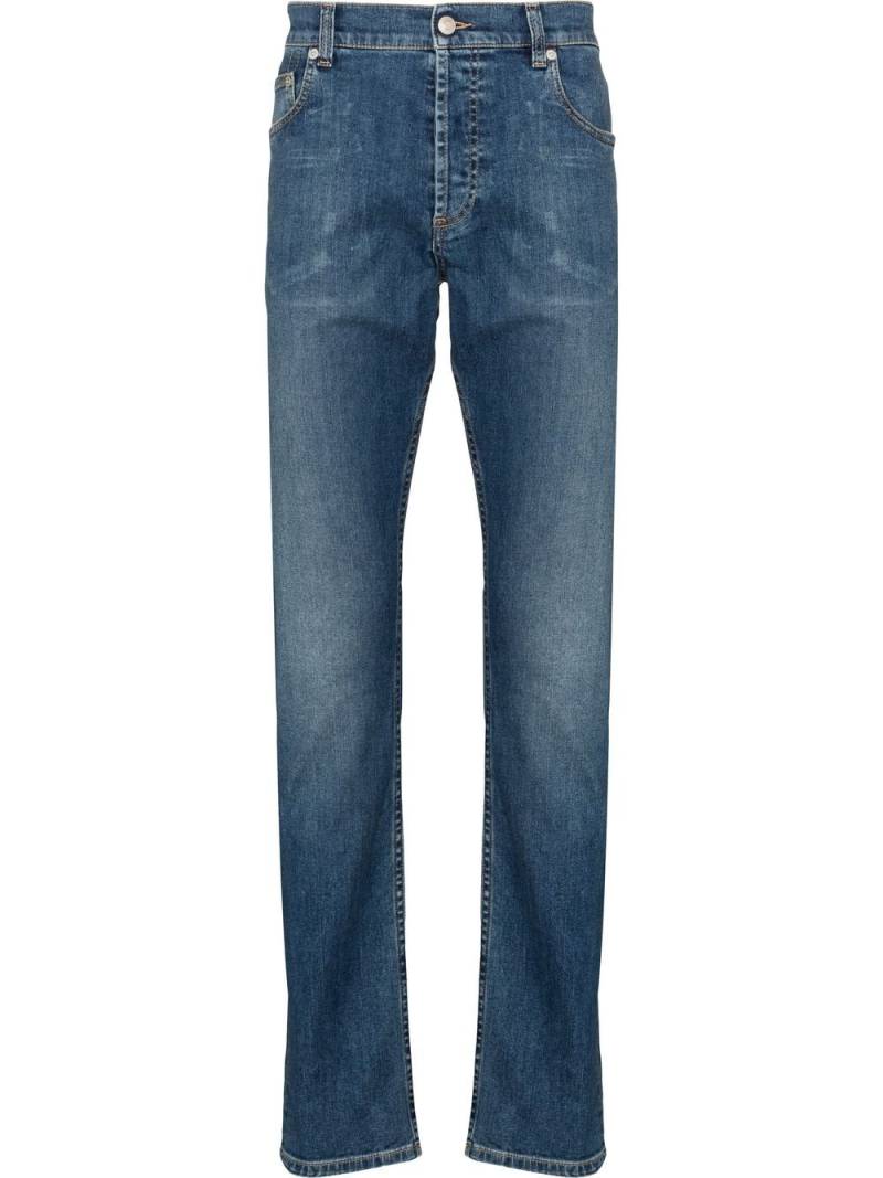 Alexander McQueen Gerade Jeans mit Logo-Stickerei - Blau von Alexander McQueen