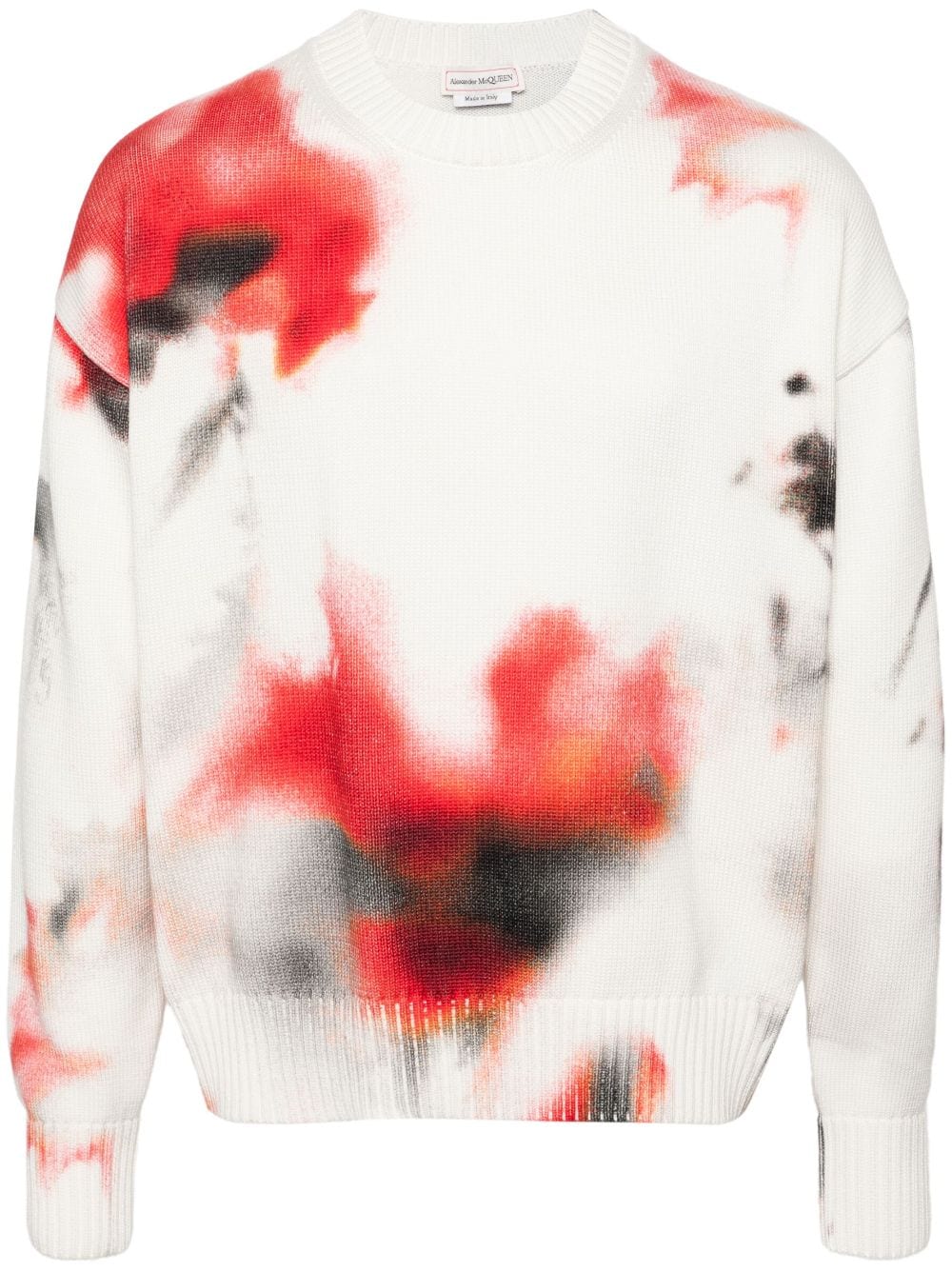 Alexander McQueen Obscured Flower Intarsien-Pullover - Weiß von Alexander McQueen