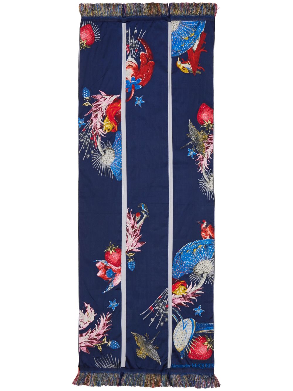 Alexander McQueen Schal mit grafischem Print - Blau von Alexander McQueen