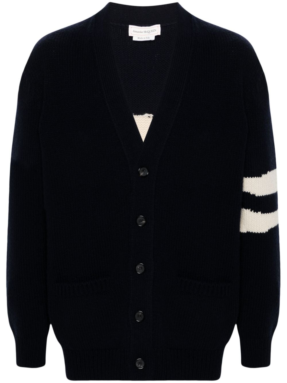 Alexander McQueen Skull Cardigan mit Intarsienmuster - Blau von Alexander McQueen