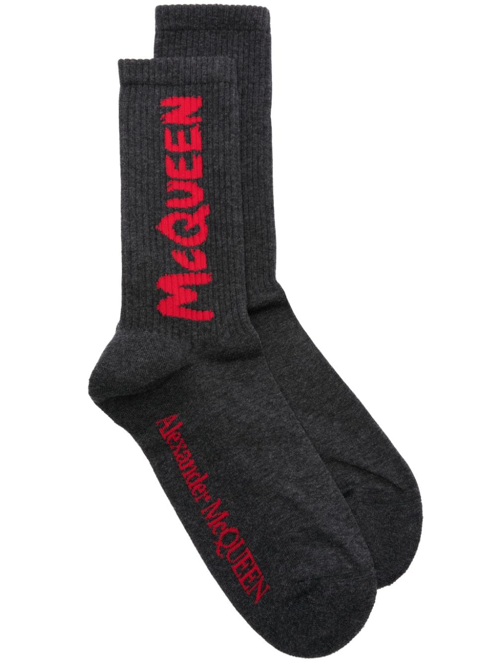 Alexander McQueen Socken mit Intarsien-Logo - Grau von Alexander McQueen