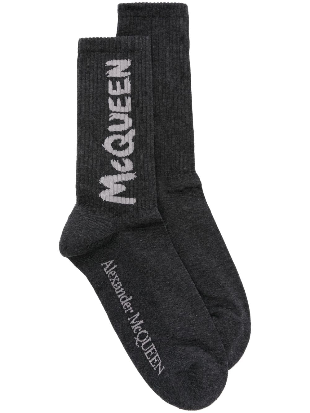 Alexander McQueen Socken mit Intarsien-Logo - Grau von Alexander McQueen