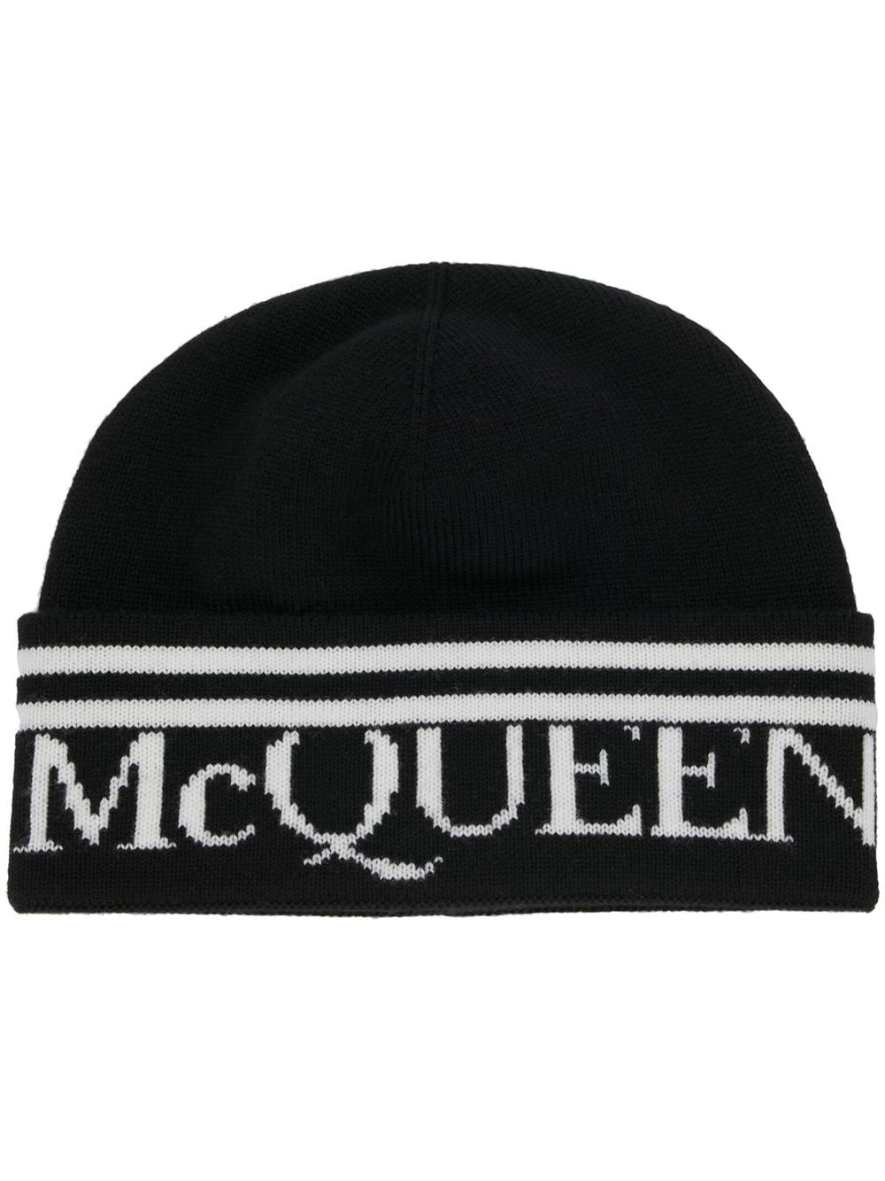 Alexander McQueen Beanie mit Logo - Schwarz von Alexander McQueen