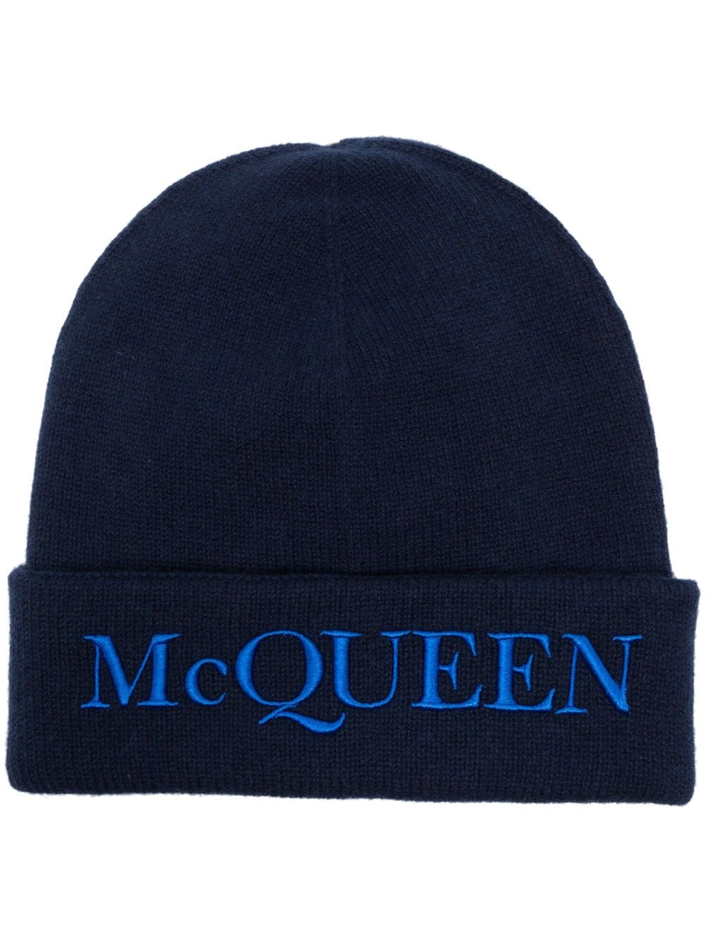Alexander McQueen Kaschmirmütze mit Logo-Stickerei - Blau von Alexander McQueen