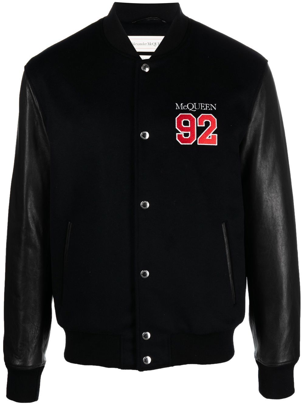 Alexander McQueen Collegejacke mit aufgesticktem Logo - Schwarz von Alexander McQueen