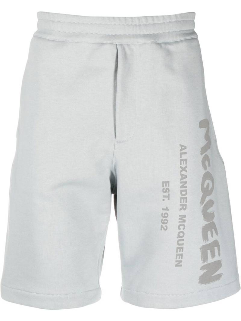 Alexander McQueen Joggingshorts mit Logo-Print - Blau von Alexander McQueen