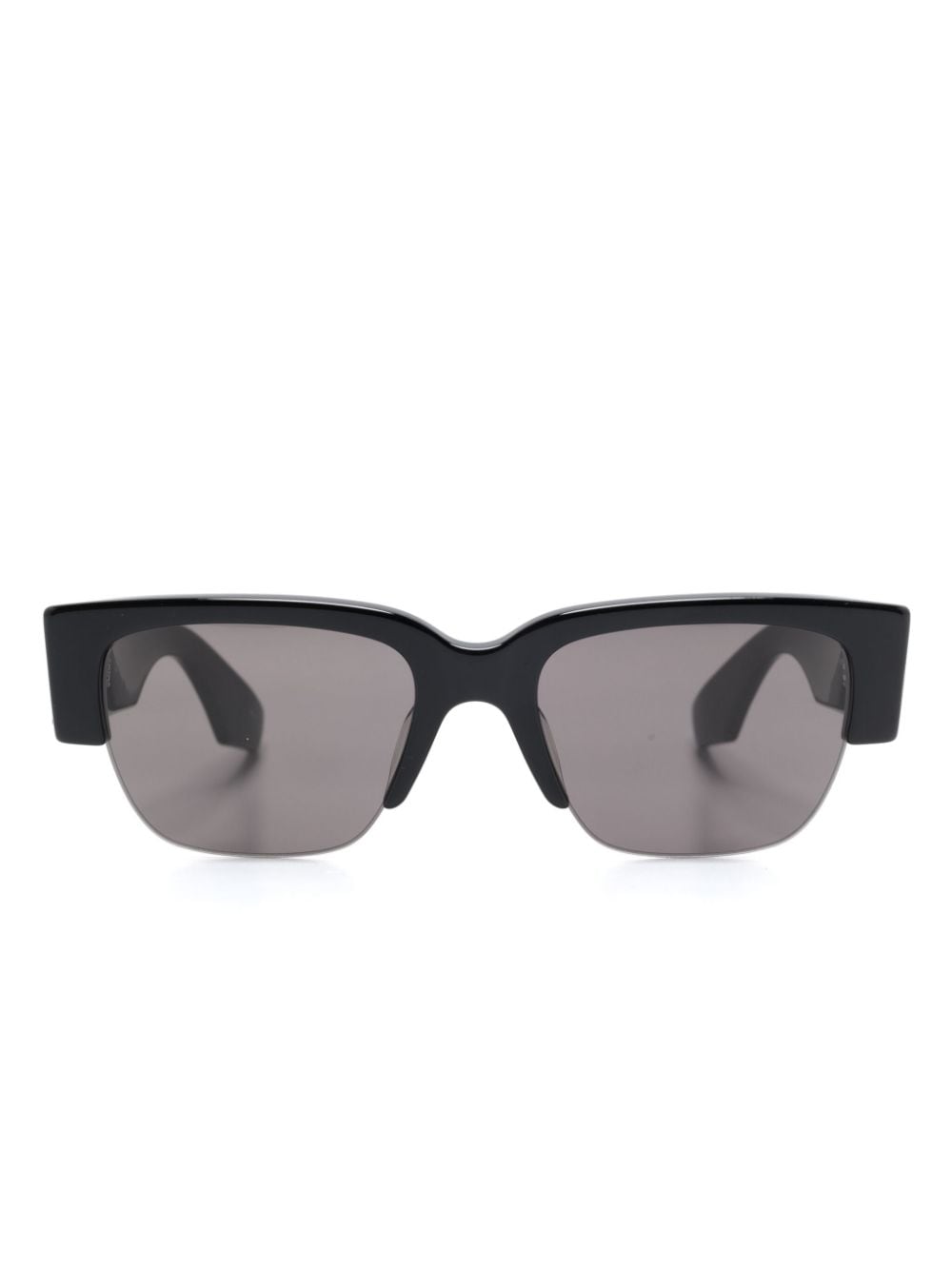 Alexander McQueen Eyewear Eckige Sonnenbrille mit Logo-Print - Schwarz von Alexander McQueen Eyewear