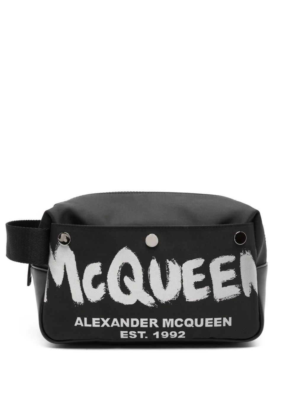 Alexander McQueen logo-print wash bag - Schwarz von Alexander McQueen