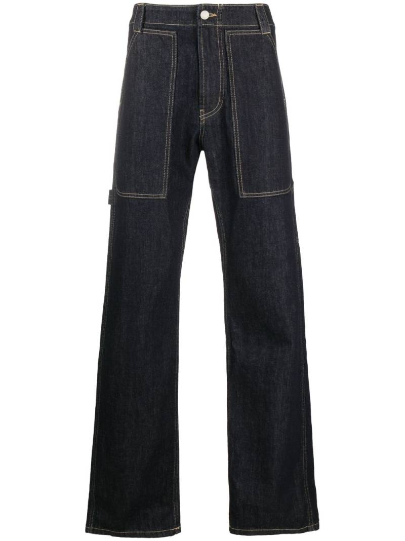 Alexander McQueen Halbhohe Straight-Leg-Jeans - Blau von Alexander McQueen