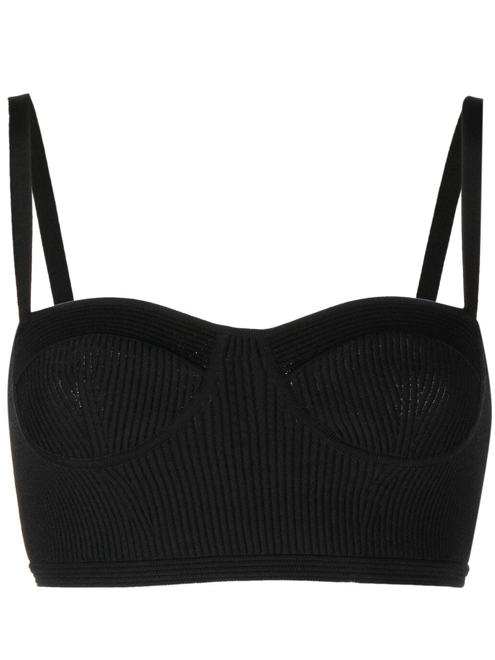 Alexander McQueen Geripptes Bustier-Top - Schwarz von Alexander McQueen