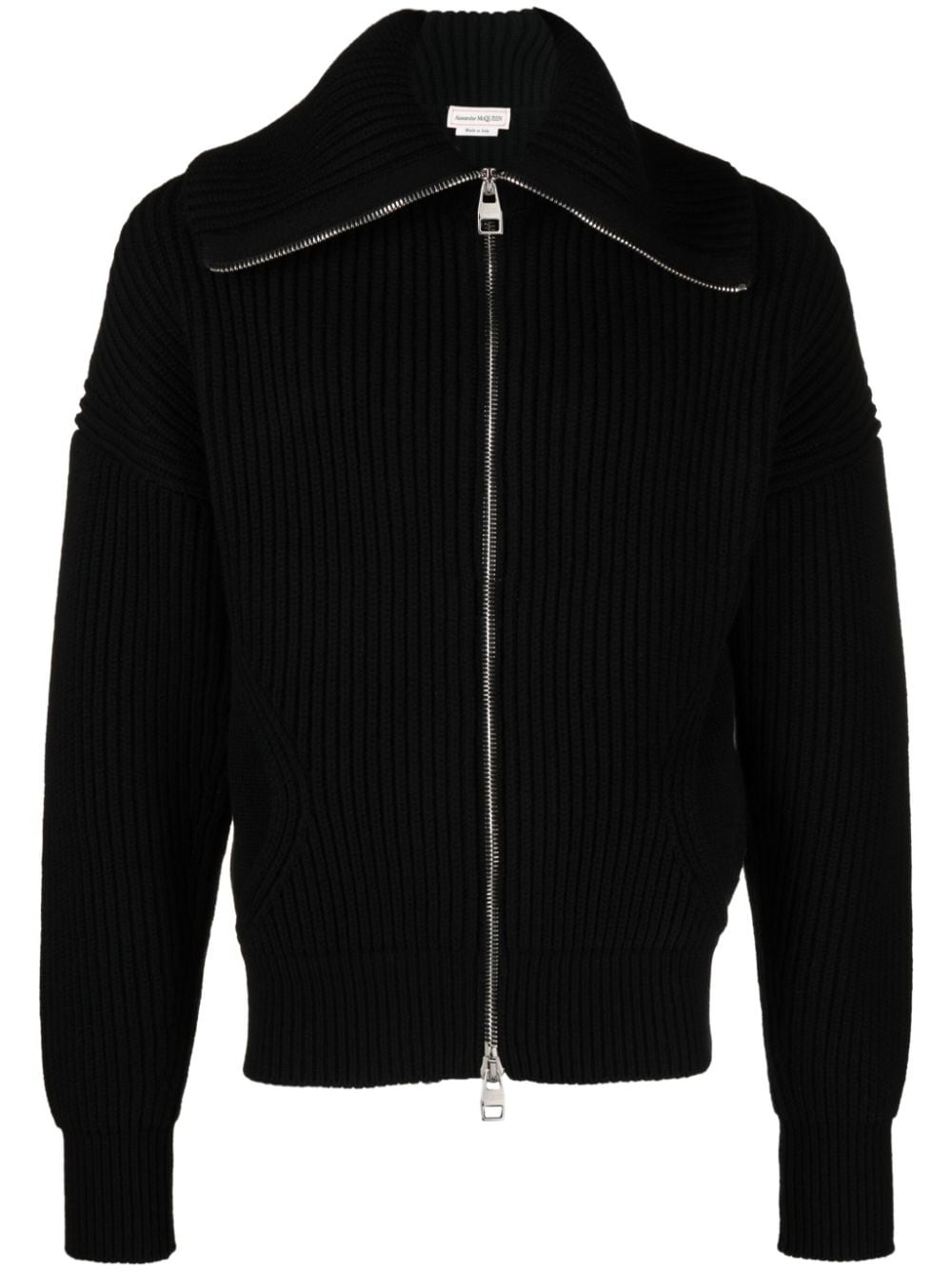 Alexander McQueen Gerippter Cardigan mit Reißverschluss - Schwarz von Alexander McQueen