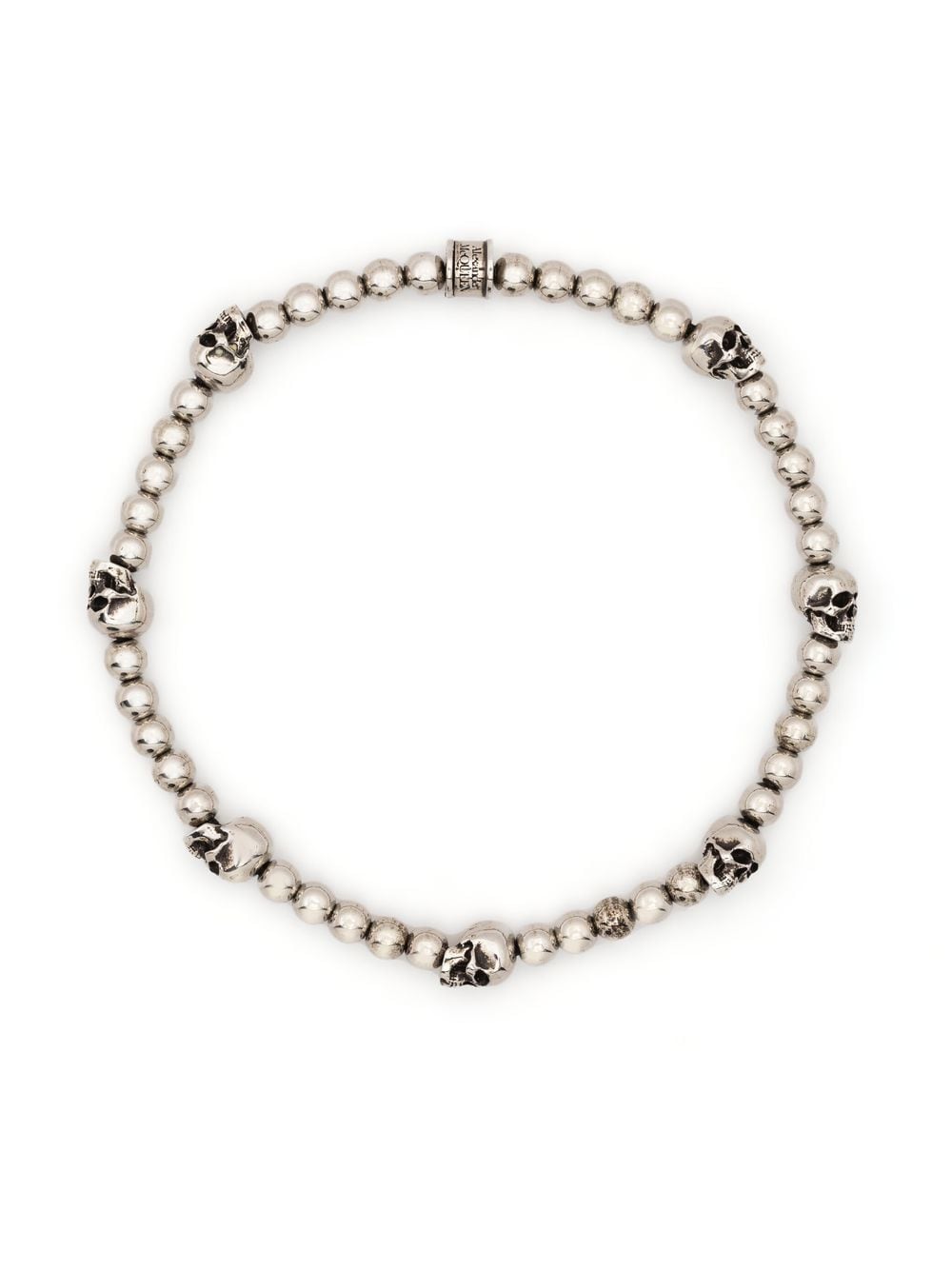 Alexander McQueen Perlenarmband mit Totenköpfen - Silber von Alexander McQueen