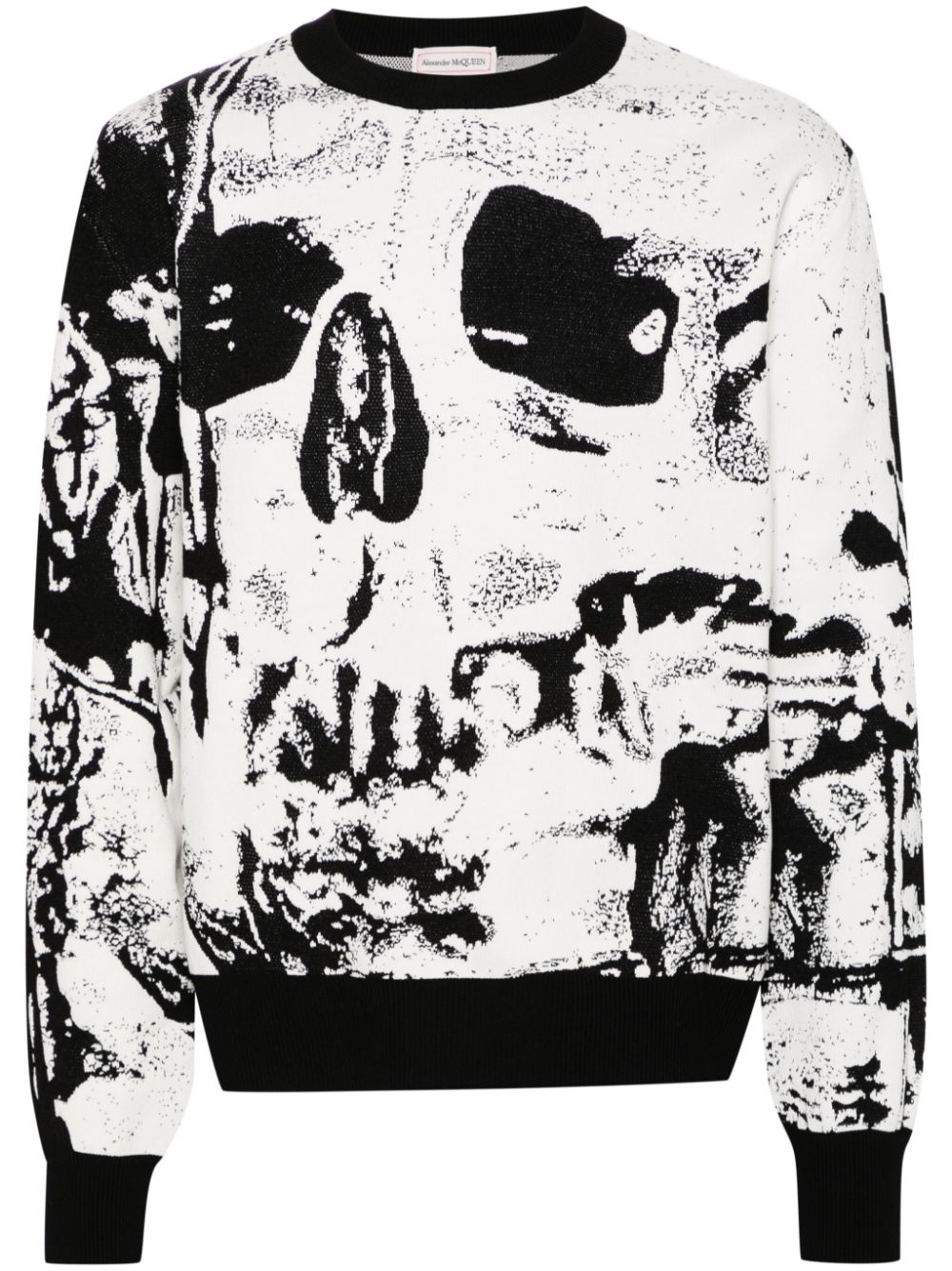 Alexander McQueen Jacquard-Pullover mit Totenkopf - Weiß von Alexander McQueen